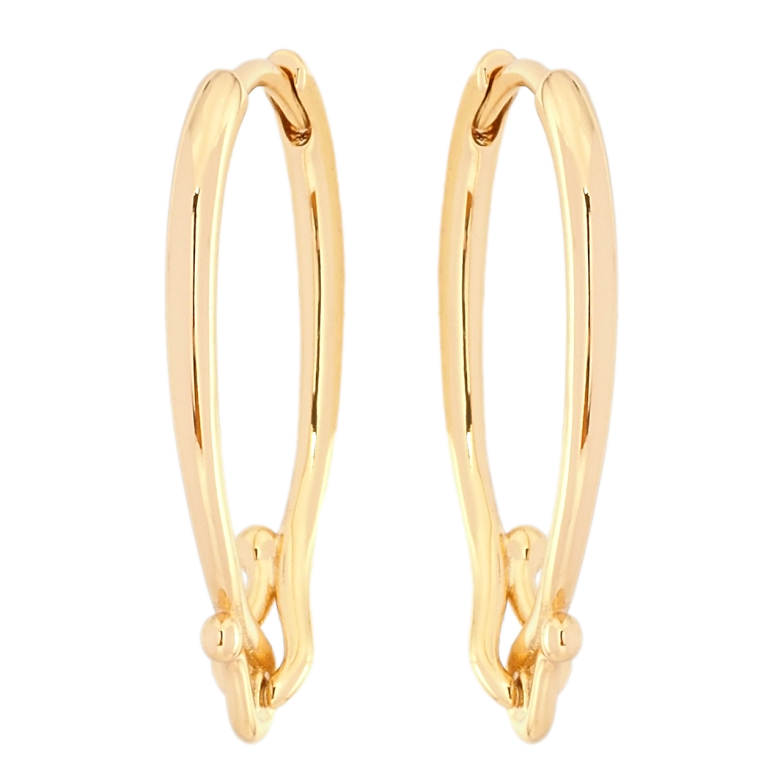 Сережки Xuping Позолота 18K колечка Декоративні фото №5