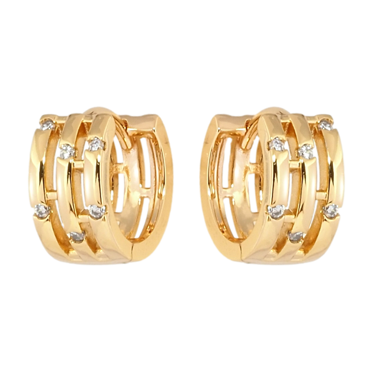 Серьги Xuping Позолота 18K колечки Декоративный узор с цирконием фото №8