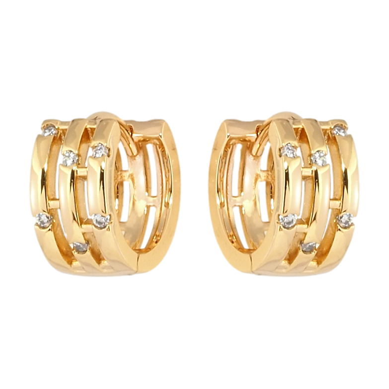 Сережки Xuping Позолота 18K колечка Декоративний візерунок з цирконієм фото №3