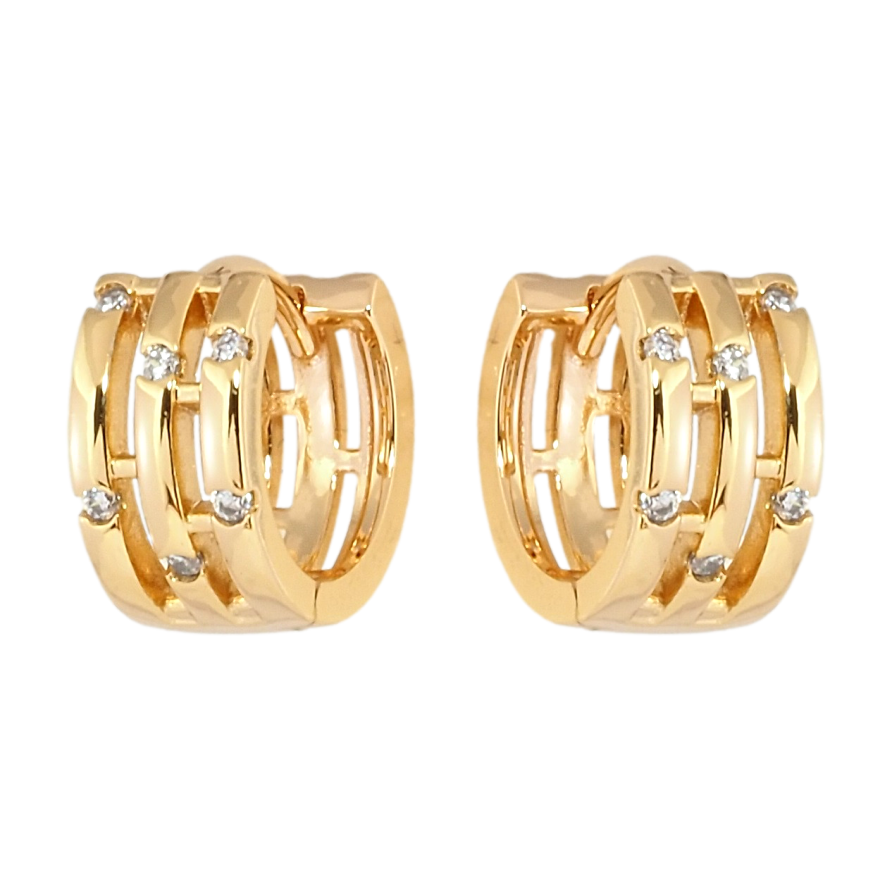 Сережки Xuping Позолота 18K колечка Декоративний візерунок з цирконієм фото №1