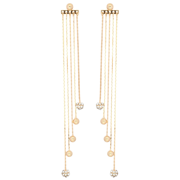 Сережки Xuping Позолота 18K пусети Декоративні підвіски кульки на ланцюжку ø 4мм, 2 в 1 фото №8