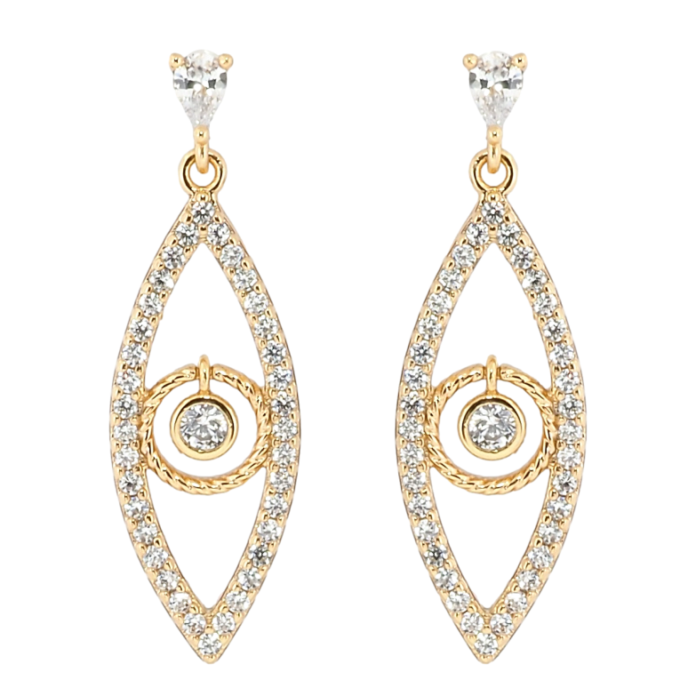 Сережки Xuping Позолота 18K пусети Декоративні підвіски з цирконієм фото №1