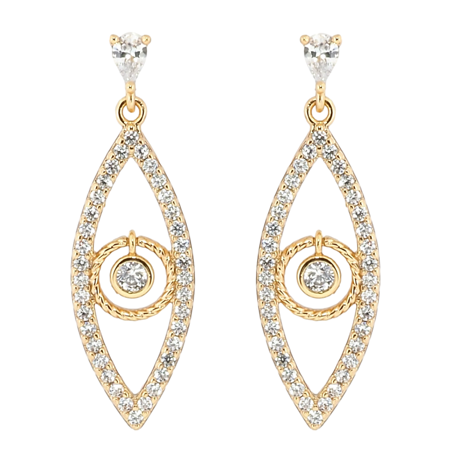Сережки Xuping Позолота 18K пусети Декоративні підвіски з цирконієм фото №1
