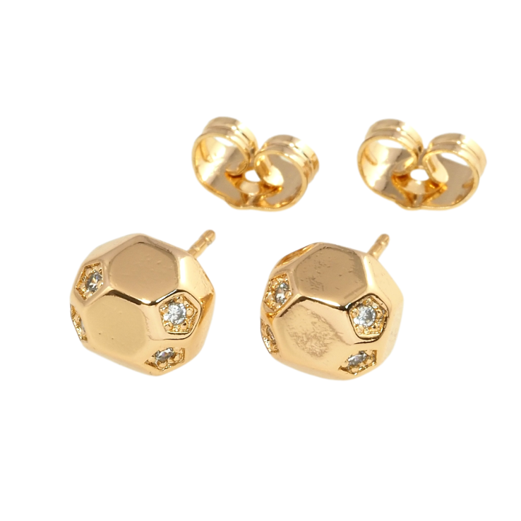 Серьги Xuping Позолота 18K пусеты Фигурные с вставками циркония фото №3