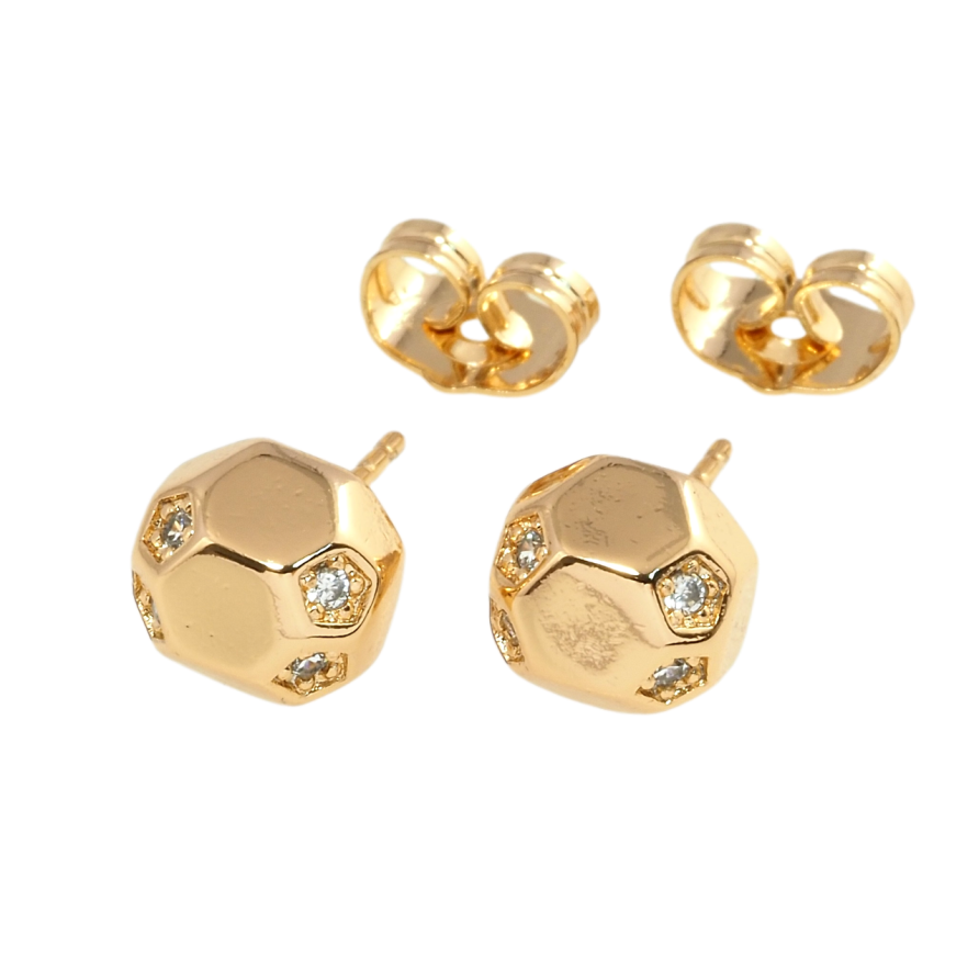 Серьги Xuping Позолота 18K пусеты Фигурные с вставками циркония фото №1