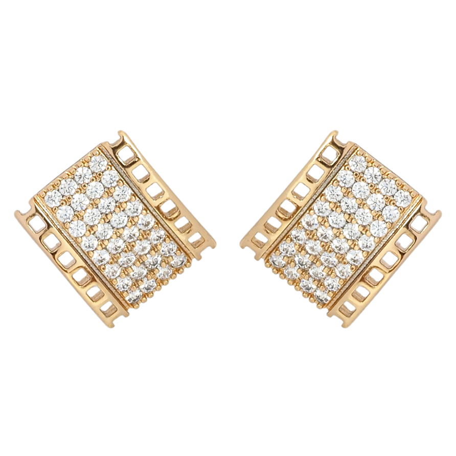 Сережки Xuping Позолота 18K пусети Інкрустація цирконієм фото №1 Сережки Xuping Позолота 18K пусети Інкрустація цирконієм фото №1