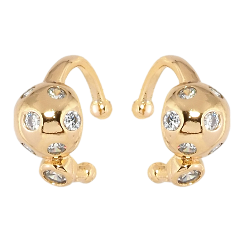 Серьги Xuping Позолота 18K каффы Круги с цирконием фото №1