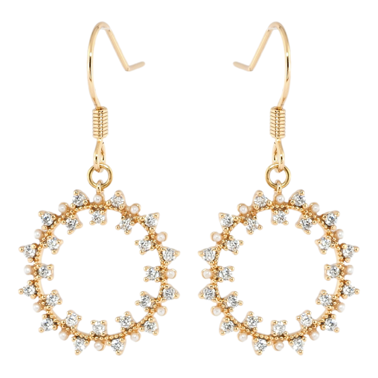 Сережки Xuping Позолота 18K французький замок Підвіски кристальні віночки фото №3