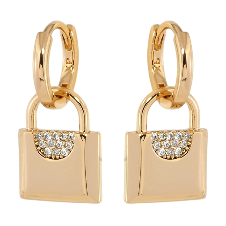 Сережки Xuping Позолота 18K підвіски на колечках Замочки 2 в 1 фото №17