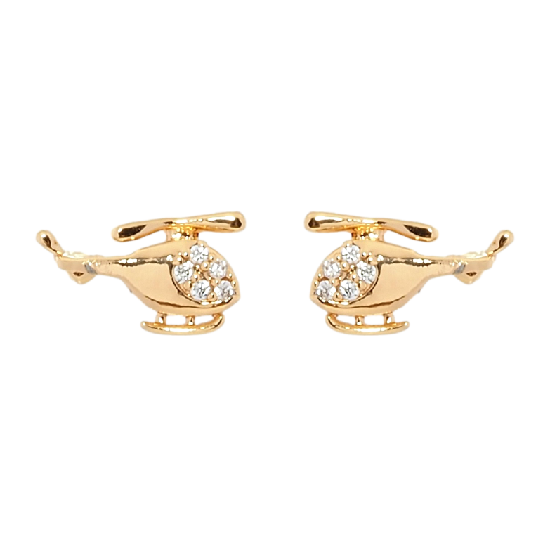 Сережки дитячі Xuping Позолота 18K пусети Вертольотики фото №1