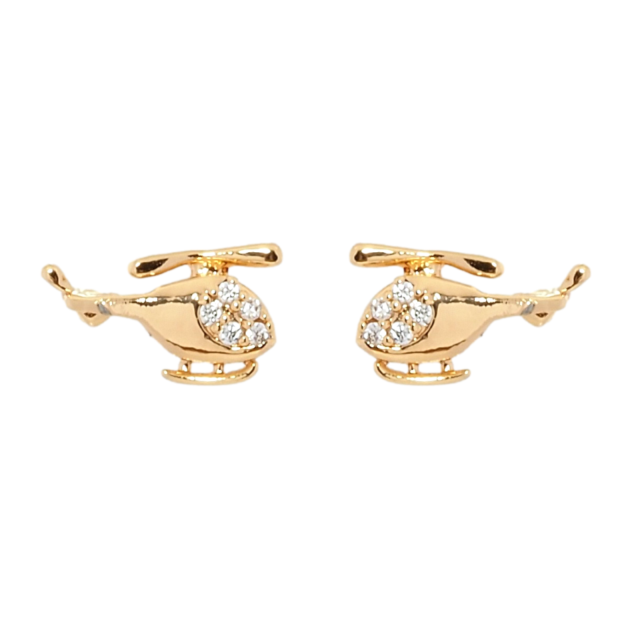Сережки дитячі Xuping Позолота 18K пусети Вертольотики фото №1