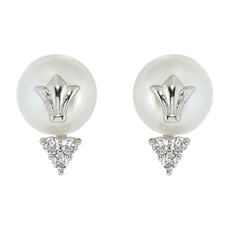 Сережки Xuping Родій пусети Перлини з декоративними накладками фото №24