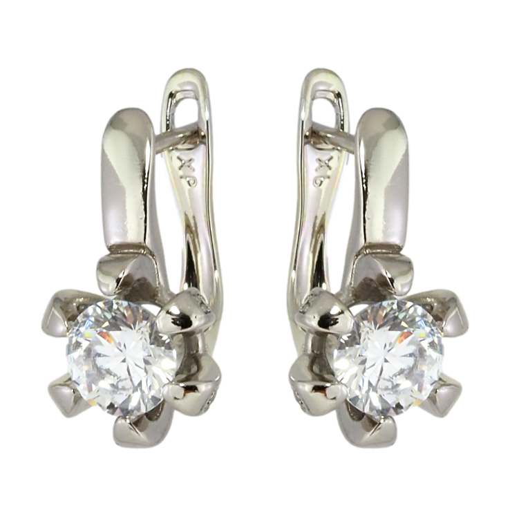 Сережки Xuping Родій англійський замок Квіточки з цирконієм фото №13