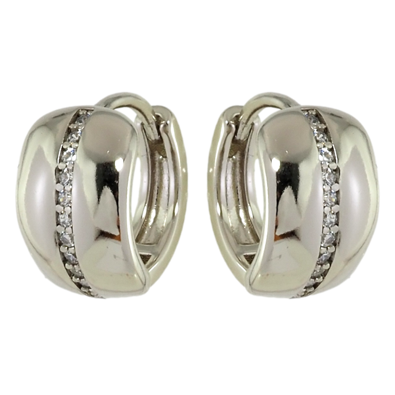 Серьги Xuping Родий колечки Узор дорожка циркония фото №1