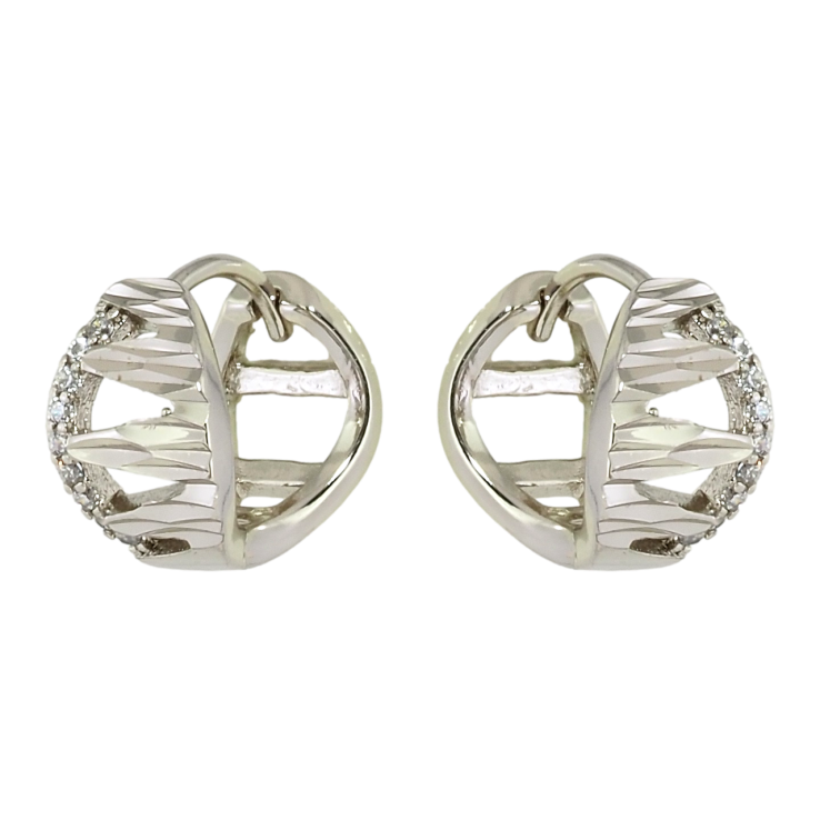 Серьги Xuping Родий колечки Декоративный узор с цирконием фото №4