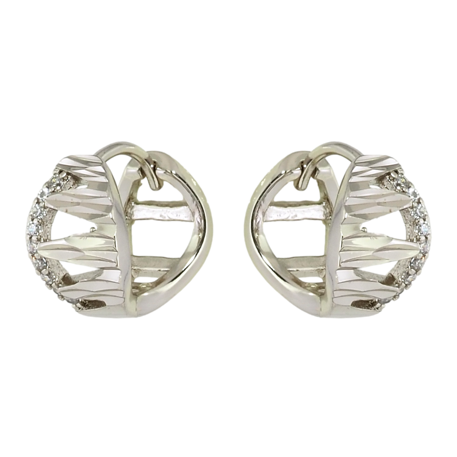 Серьги Xuping Родий колечки Декоративный узор с цирконием фото №1