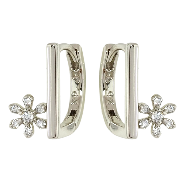 Серьги Xuping Родий колечки Декоративные с цветочками фото №6