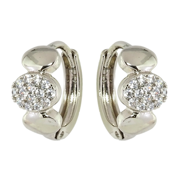 Серьги Xuping Родий колечки Узор овалы с цирконием фото №17