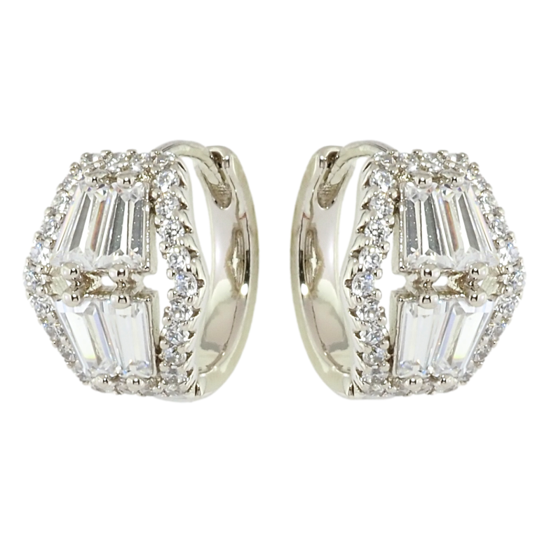 Сережки Xuping Родій колечка Інкрустація цирконієм фото №1