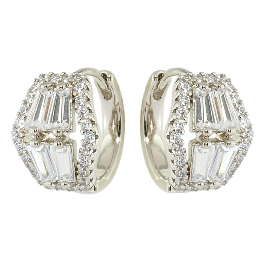 Серьги Xuping Родий колечки Инкрустация цирконием фото №1