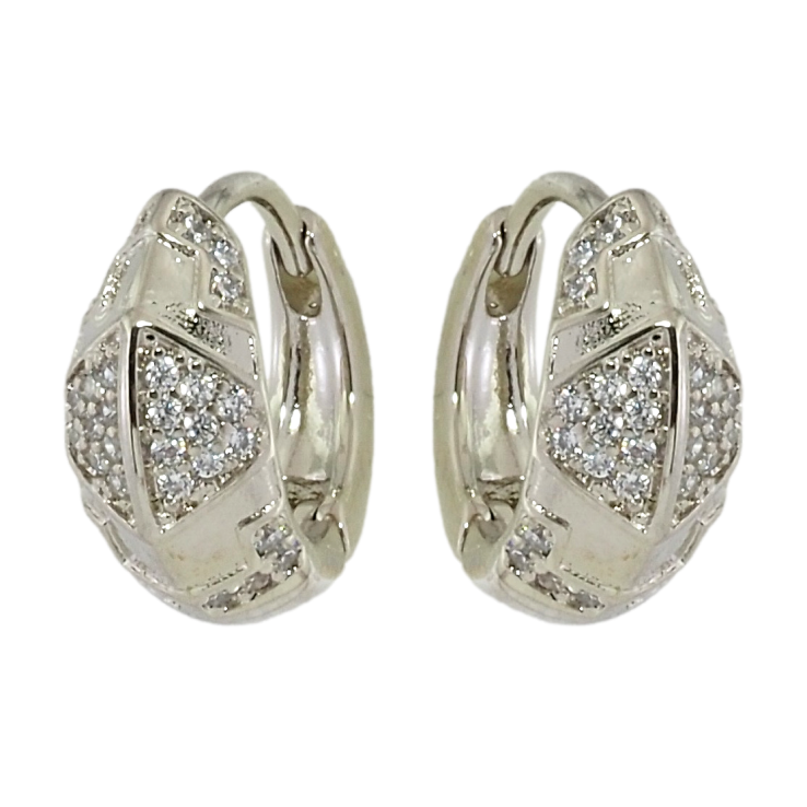 Серьги Xuping Родий колечки Узор с инкрустацией цирконием фото №13