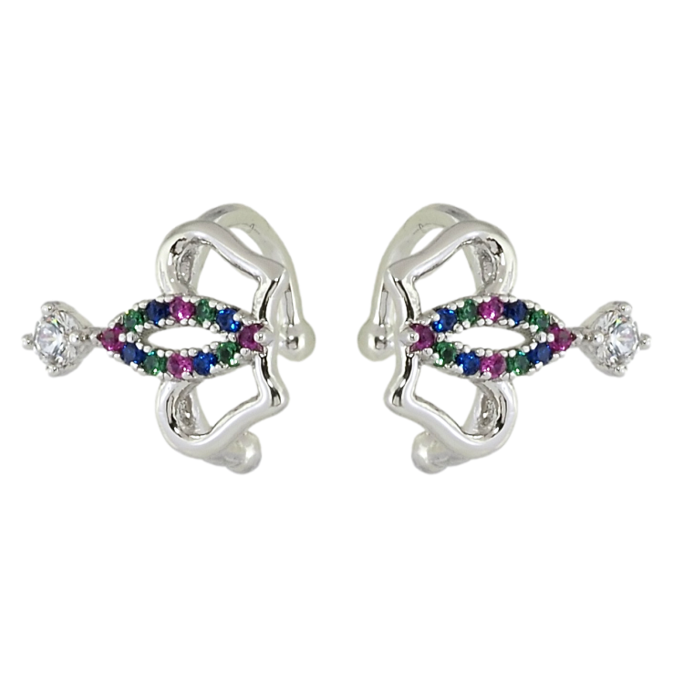 Серьги Xuping Родий каффы Корона с цветным цирконием фото №8 Серьги Xuping Родий каффы Корона с цветным цирконием фото №8