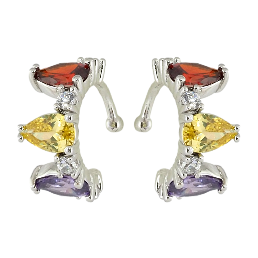 Сережки Xuping Родій кафи Кольорові фіаніти фото №1