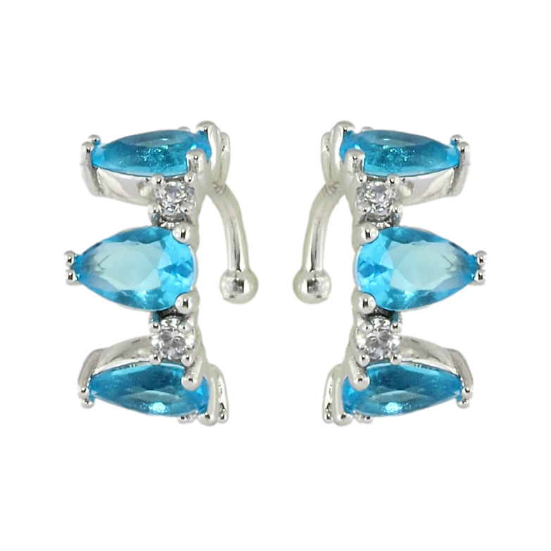 Сережки Xuping Родій кафи Блакитні фіаніти фото №1