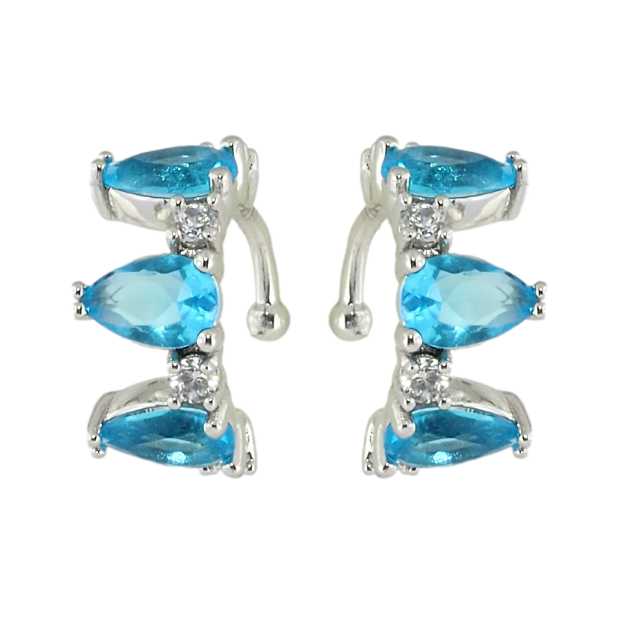 Сережки Xuping Родій кафи Блакитні фіаніти фото №1