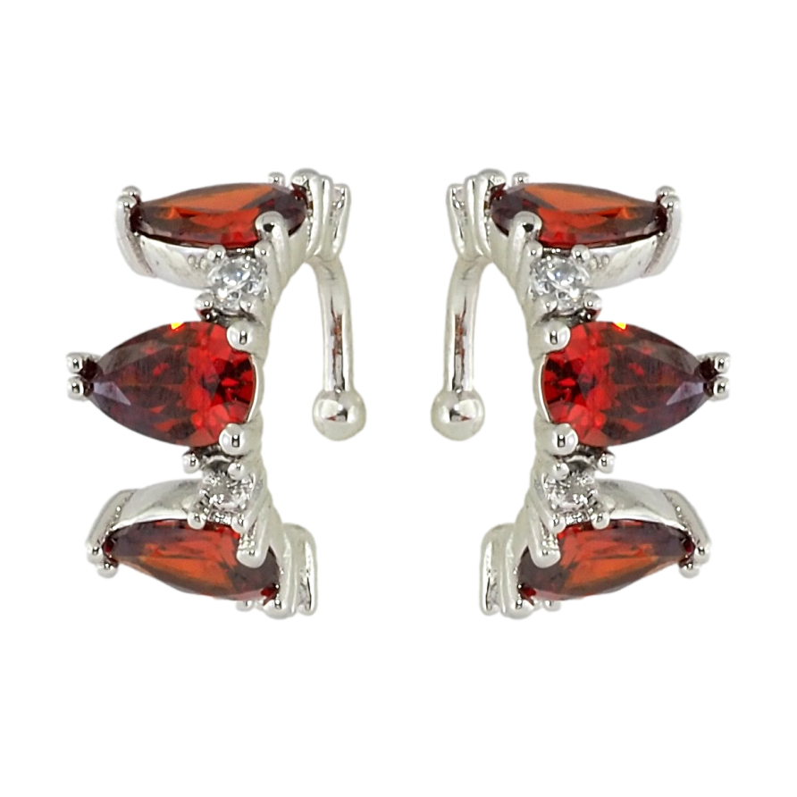 Сережки Xuping Родій кафи Червоні фіаніти фото №1