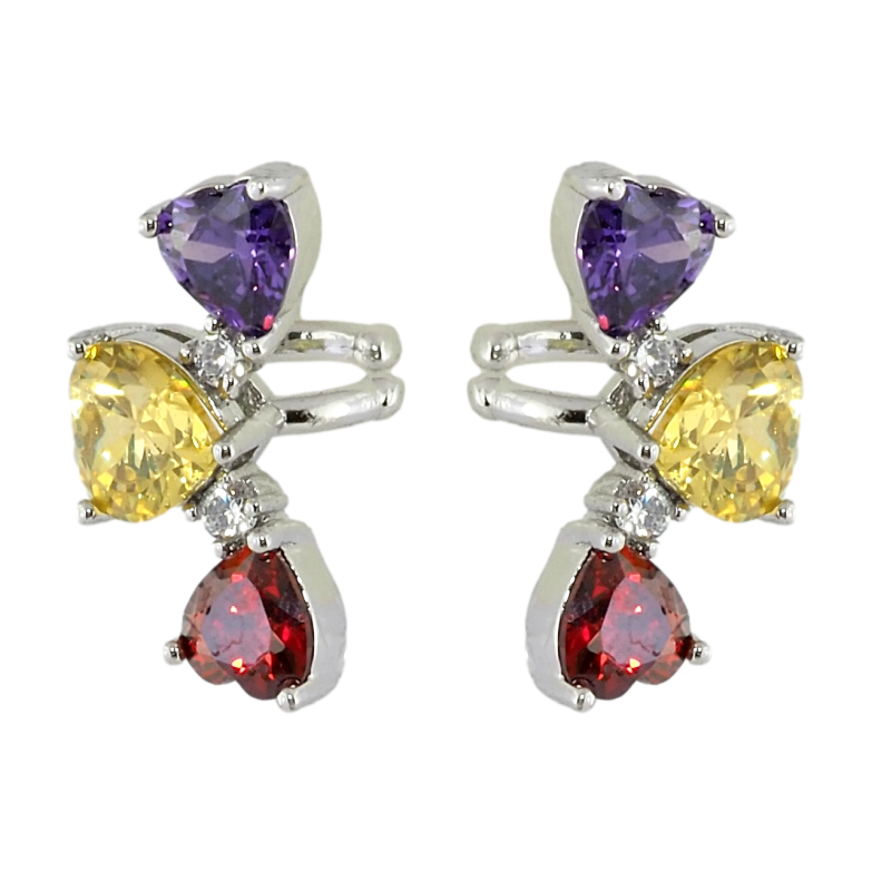 Сережки Xuping Родій кафи Кольорові фіаніти фото №1