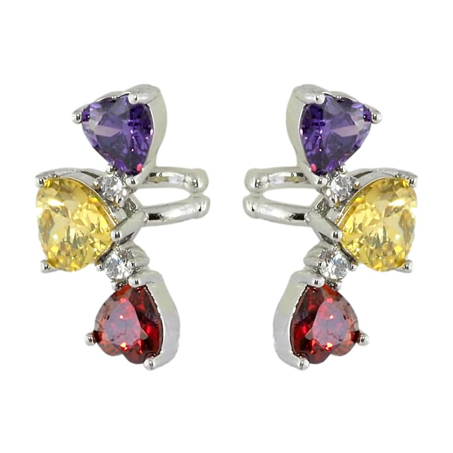 Сережки Xuping Родій кафи Кольорові фіаніти фото №1