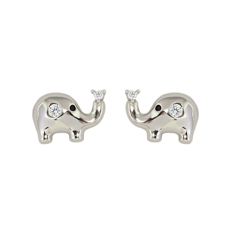 Серьги детские Xuping Родий пусеты Слоники фото №1 Серьги детские Xuping Родий пусеты Слоники фото №1