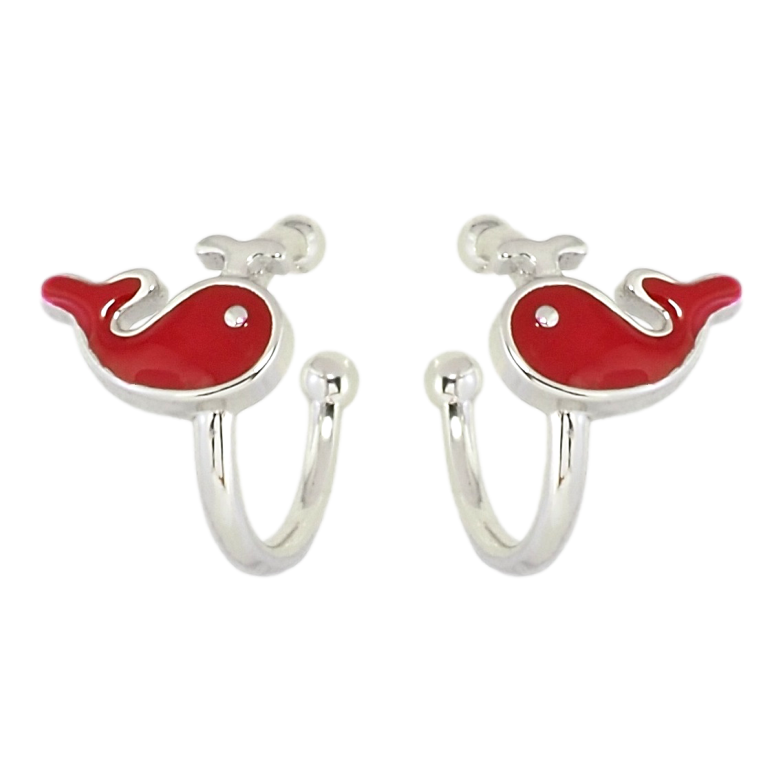 Сережки дитячі Xuping Родій кафи Кити з червоною емаллю фото №14