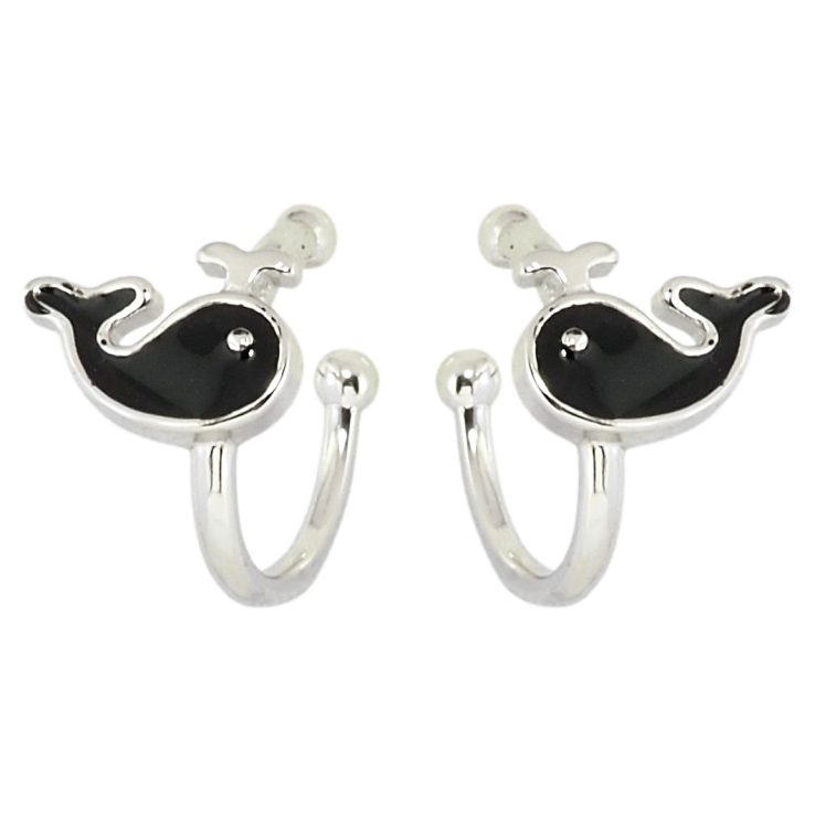 Сережки дитячі Xuping Родій кафи Кити з чорною емаллю фото №22 Сережки дитячі Xuping Родій кафи Кити з чорною емаллю фото №22