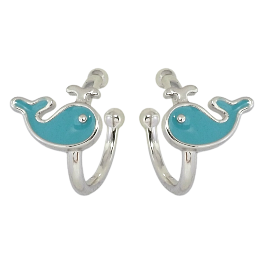 Серьги детские Xuping Родий каффы Кити с бирюзовой эмалью фото №1