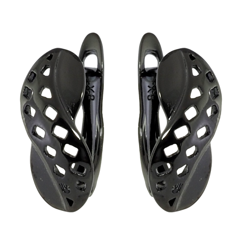 Сережки Xuping Позолота Black (чорне золото) англійський замок Декоративний різьблений орнамент фото №1