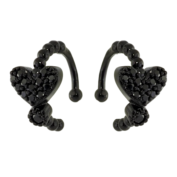 Сережки Xuping Позолота Black (чорне золото) кафи Серця з чорним цирконієм фото №15 Сережки Xuping Позолота Black (чорне золото) кафи Серця з чорним цирконієм фото №15