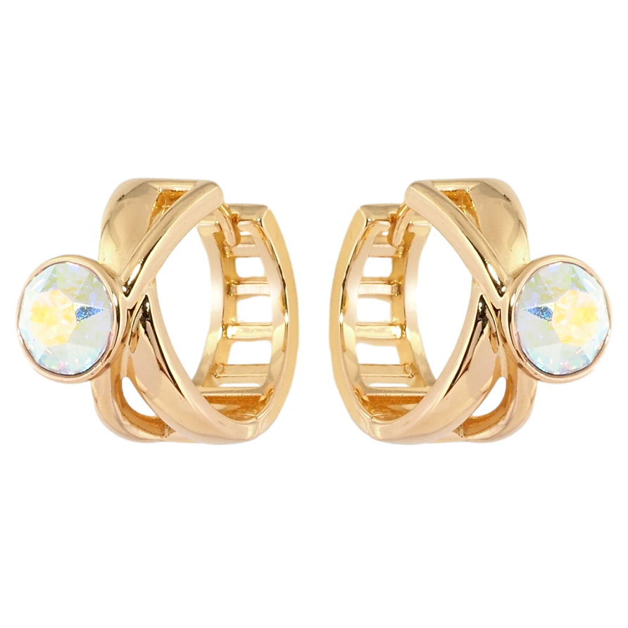 Сережки Xuping колір 18K з кристалами Swarovski колечка Вставка кристал АВ фото №1