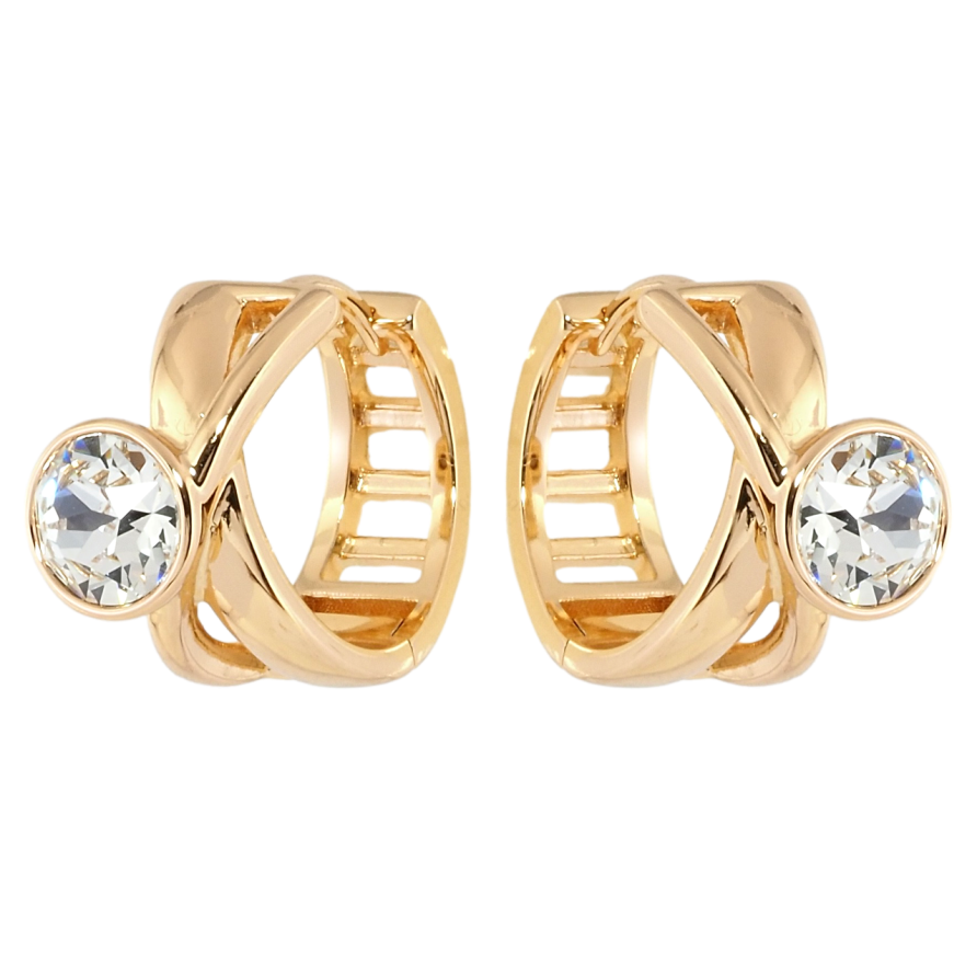 Серьги Xuping цвет 18K с кристаллами Swarovski колечки Вставка кристалл Clear фото №1