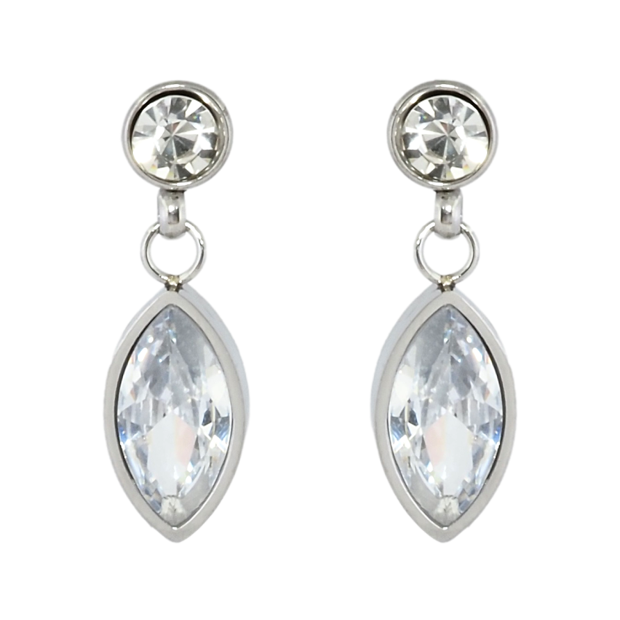 Серьги Xuping TTM Stainless Steel цвет Родий пусеты Подвески с цирконием фото №1