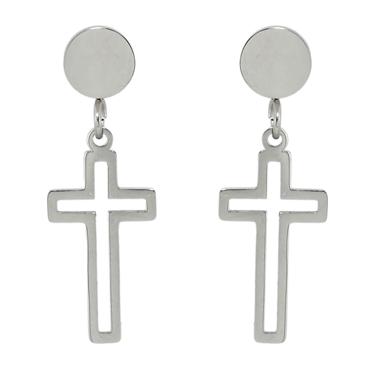 Серьги Xuping TTM Stainless Steel цвет Родий пусеты Подвески крестики фото №24