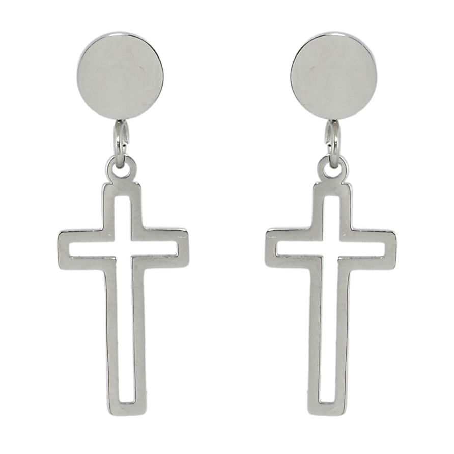 Серьги Xuping TTM Stainless Steel цвет Родий пусеты Подвески крестики фото №1