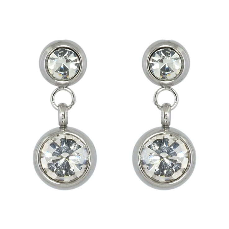 Серьги Xuping TTM Stainless Steel цвет Родий пусеты Подвески с цирконием фото №22