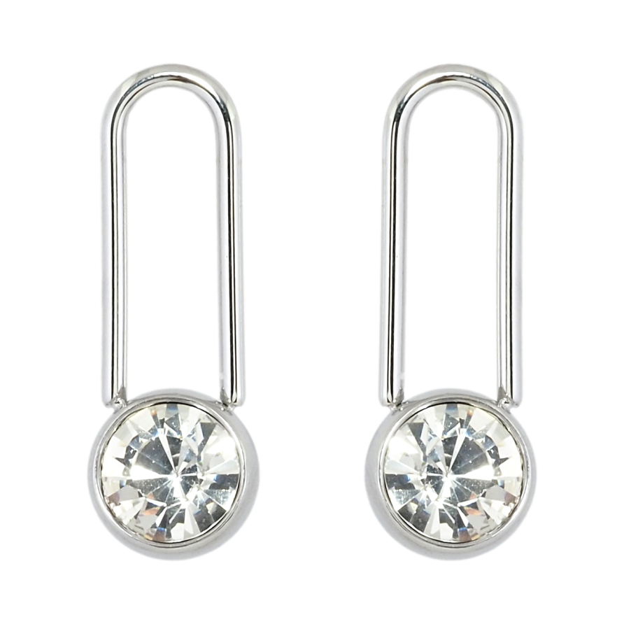 Серьги Xuping TTM Stainless Steel цвет Родий пусеты Декоративные с кристаллом фото №1