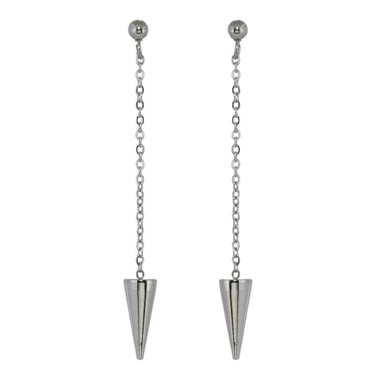 Серьги Xuping TTM Stainless Steel цвет Родий пусеты Подвески конус на цепочке фото №11