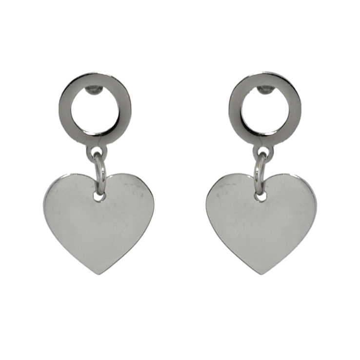 Серьги Xuping TTM Stainless Steel цвет Родий пусеты Подвески сердечки фото №7