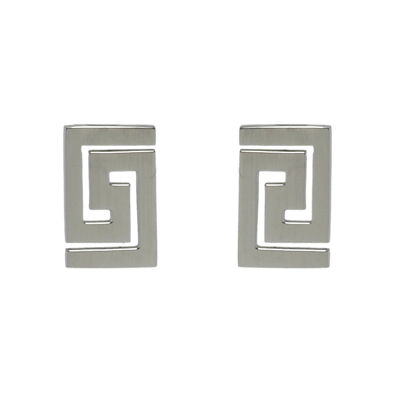 Сережки Xuping TTM Stainless Steel колір Родій пусети Декоративний візерунок фото №1