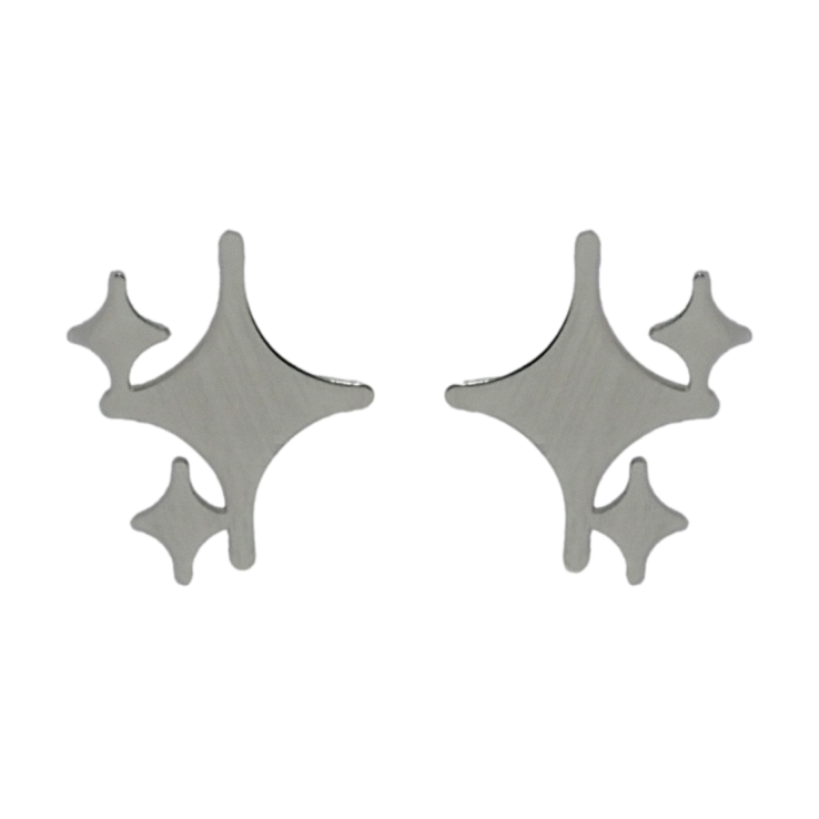 Серьги Xuping TTM Stainless Steel цвет Родий пусеты Звезды фото №25