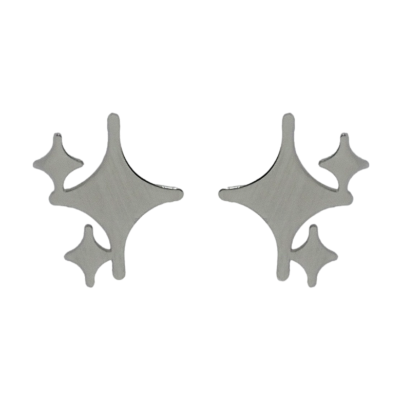 Серьги Xuping TTM Stainless Steel цвет Родий пусеты Звезды фото №3